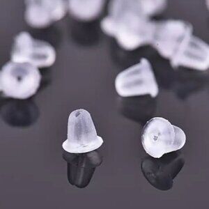 Clear Silicone Earrings with Back Plug.  100+ Pieces
